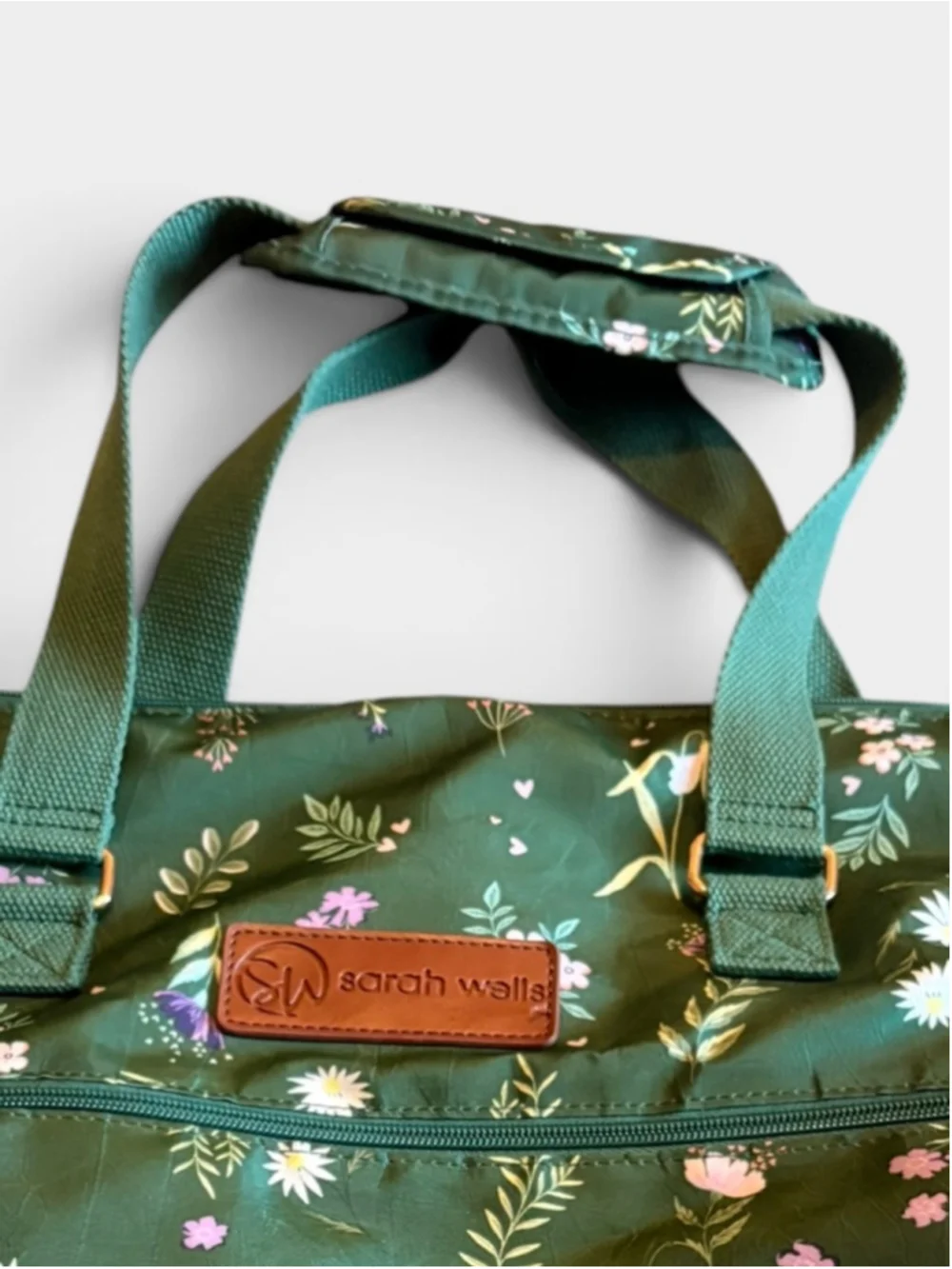 Sarah Wells Lizzy Pump Bag Tote “Olive You” Green Purple
